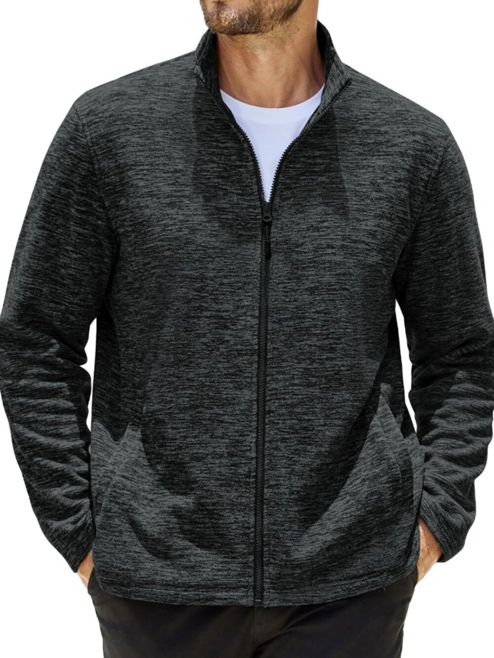 Lightweight Men's Fleece Jacket | Full Zip Casual Sweater Coat for Comfort